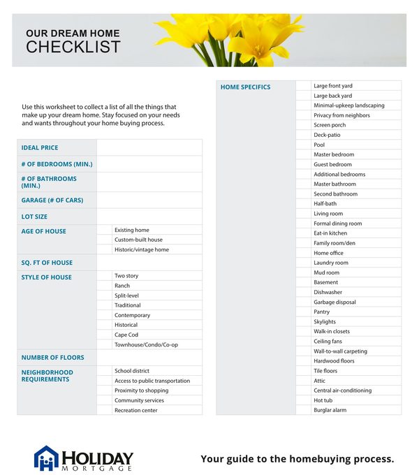 Dream Home Checklist